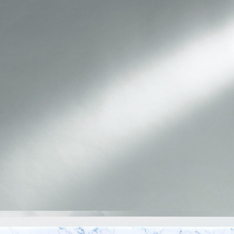 41" White Faux Marble Wood Lighted Mounted Accent Mirror