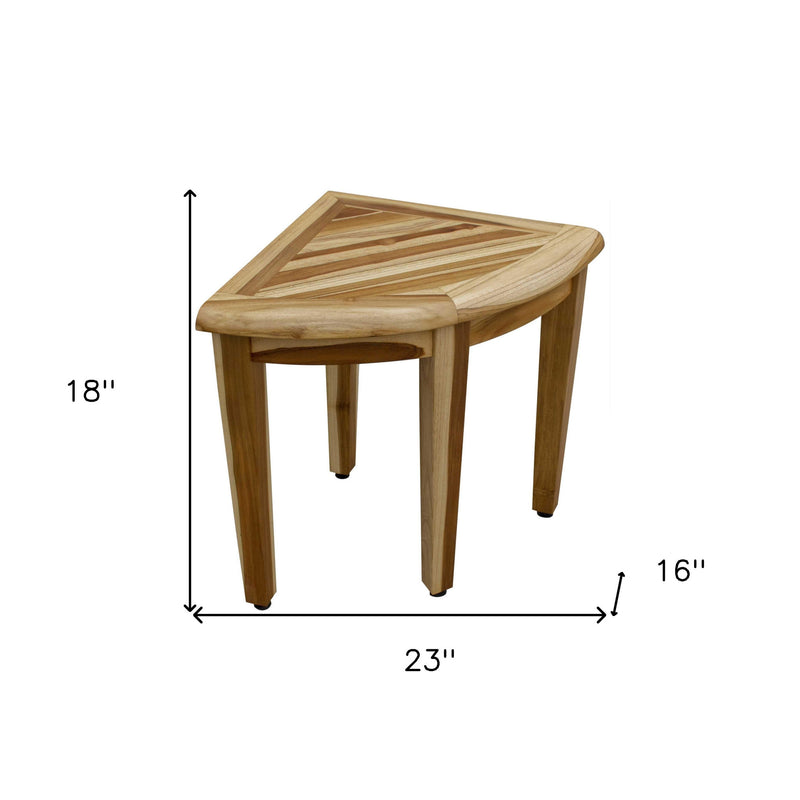 23" Natural Teak Corner Shower Bench - Bed & Bath