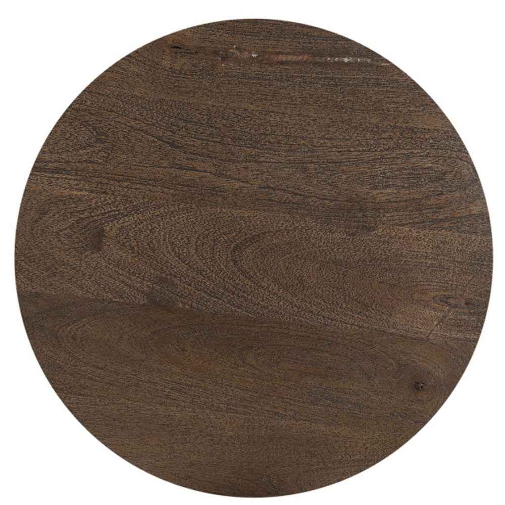 18" Dark Brown Solid Wood Round End Table