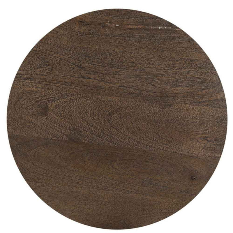 18" Dark Brown Solid Wood Round End Table