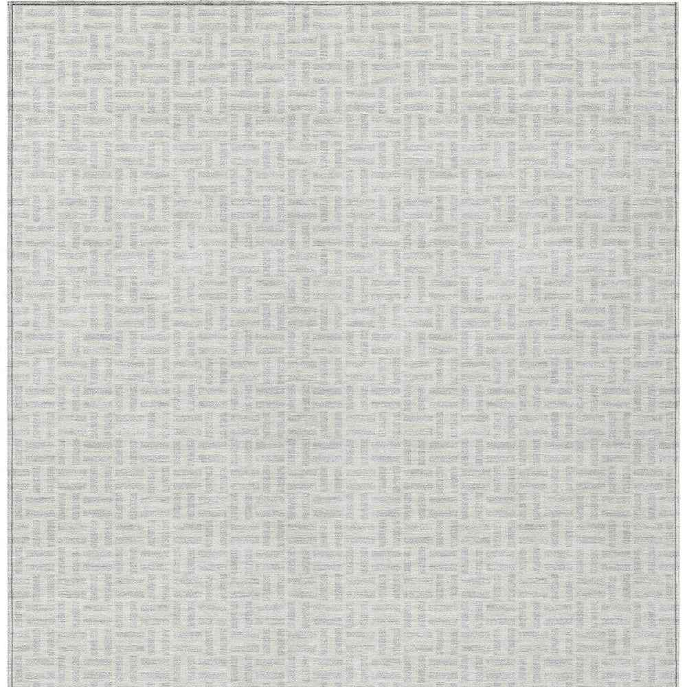 3' X 5' Silver And Gray Geometric Washable Indoor Outdoor Area Rug