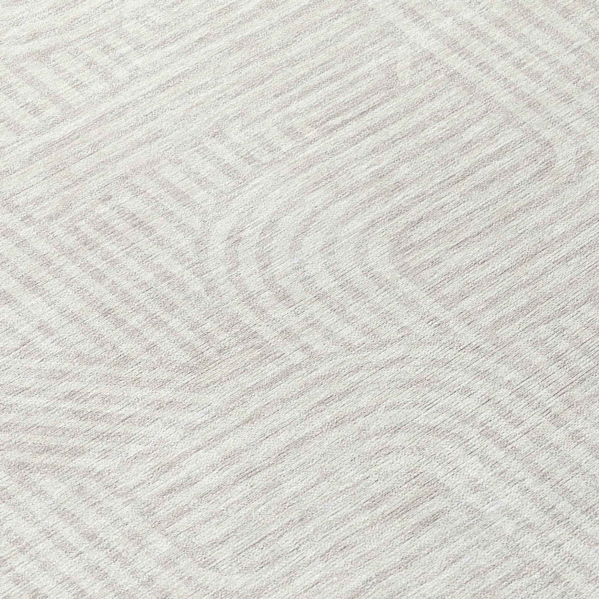 8' Ivory And Gray Round Abstract Washable Indoor Outdoor Area Rug