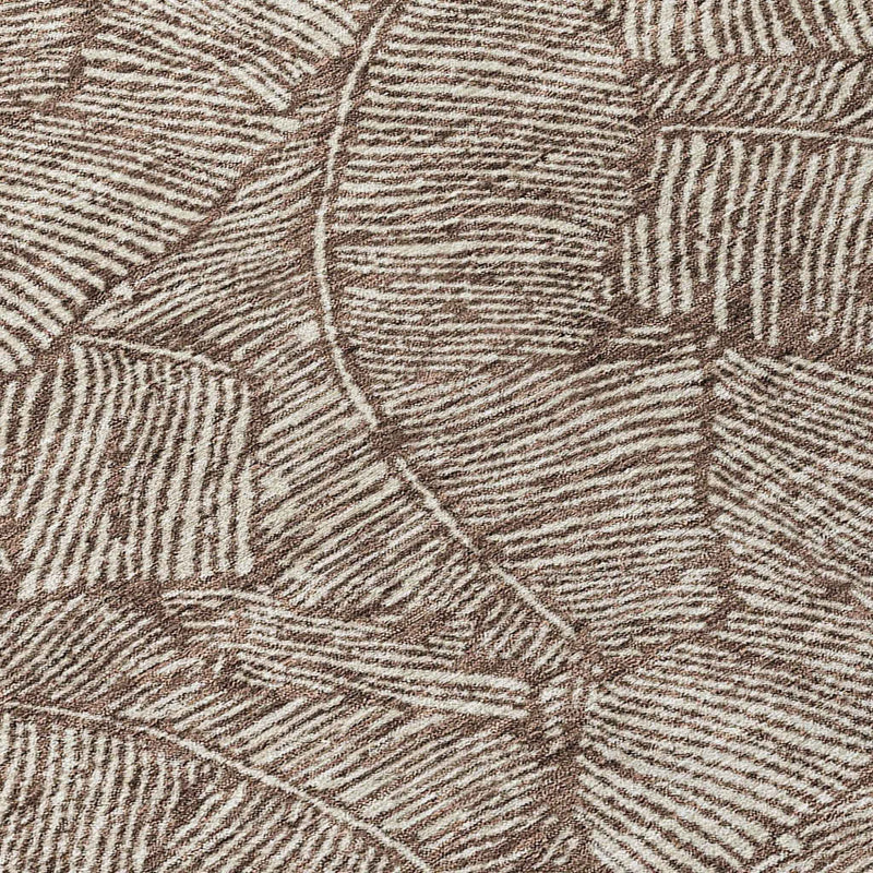 9' X 12' Brown And Beige Floral Washable Indoor Outdoor Area Rug