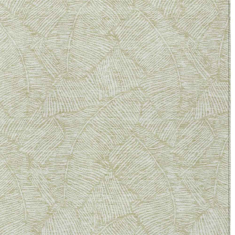 10' X 14' Artichoke Green And Ivory Floral Washable Indoor Outdoor Area Rug