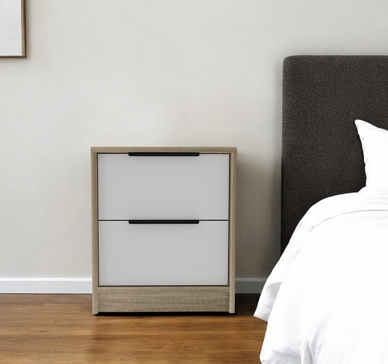 19" Wood Two Drawer Nightstand - Bed & Bath