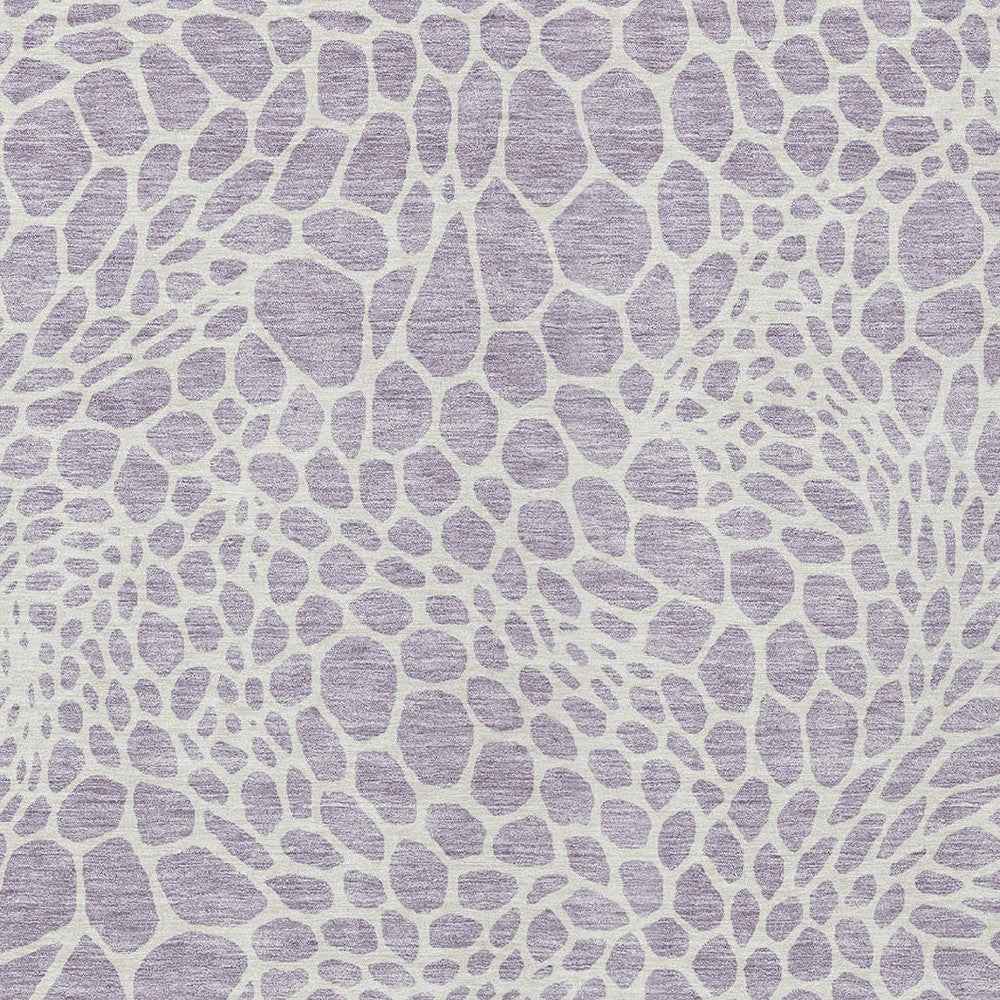 5' X 8' Lilac And Ivory Geometric Washable Indoor Outdoor Area Rug