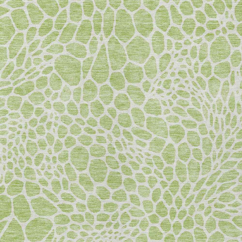 10' X 14' Artichoke Green And Ivory Geometric Washable Indoor Outdoor Area Rug