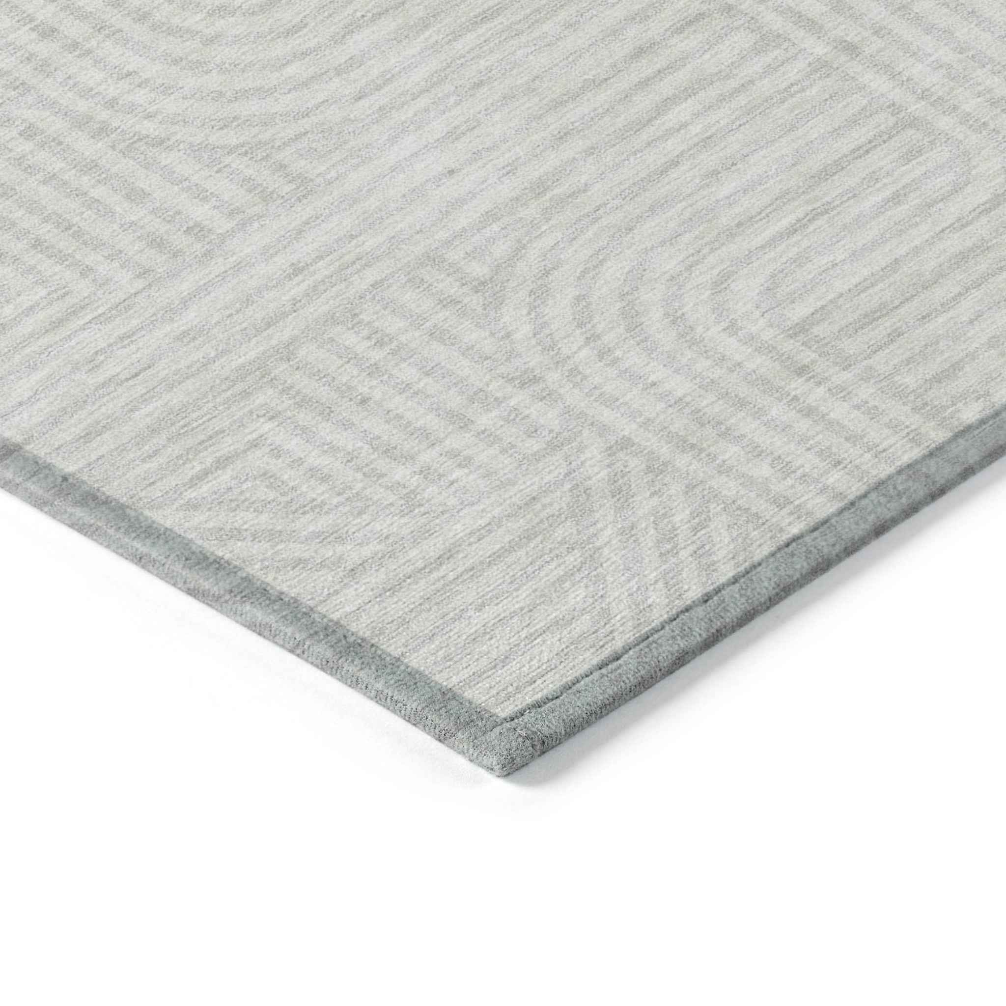 8' X 10' Ivory And Gray Abstract Washable Indoor Outdoor Area Rug