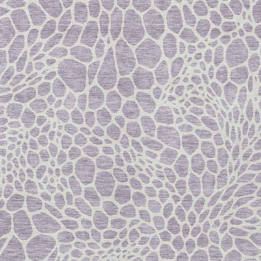 8' X 10' Lilac And Ivory Geometric Washable Indoor Outdoor Area Rug