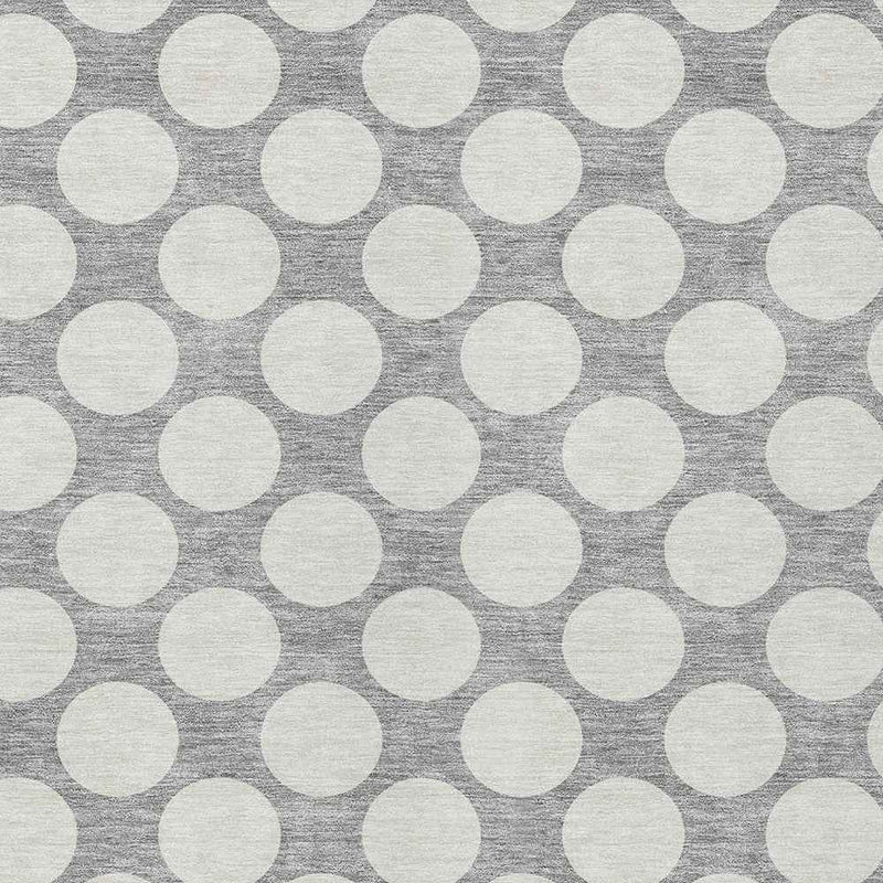 8' X 10' Gray And Silver Polka Dot Washable Indoor Outdoor Area Rug