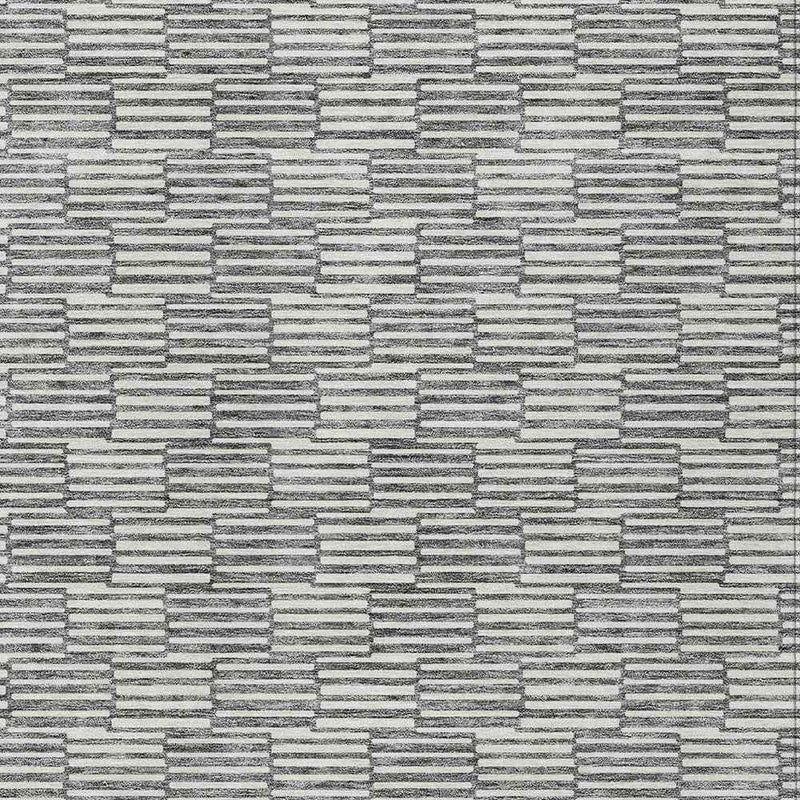 10' X 14' Gray And Ivory Geometric Washable Indoor Outdoor Area Rug