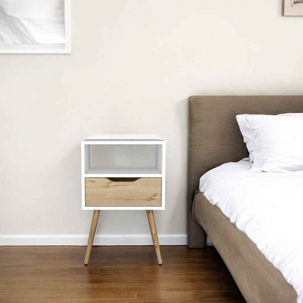 25" Wood One Drawer Nightstand