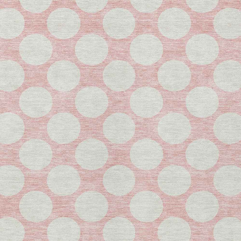 3' X 5' Pink And Gray Polka Dot Washable Indoor Outdoor Area Rug