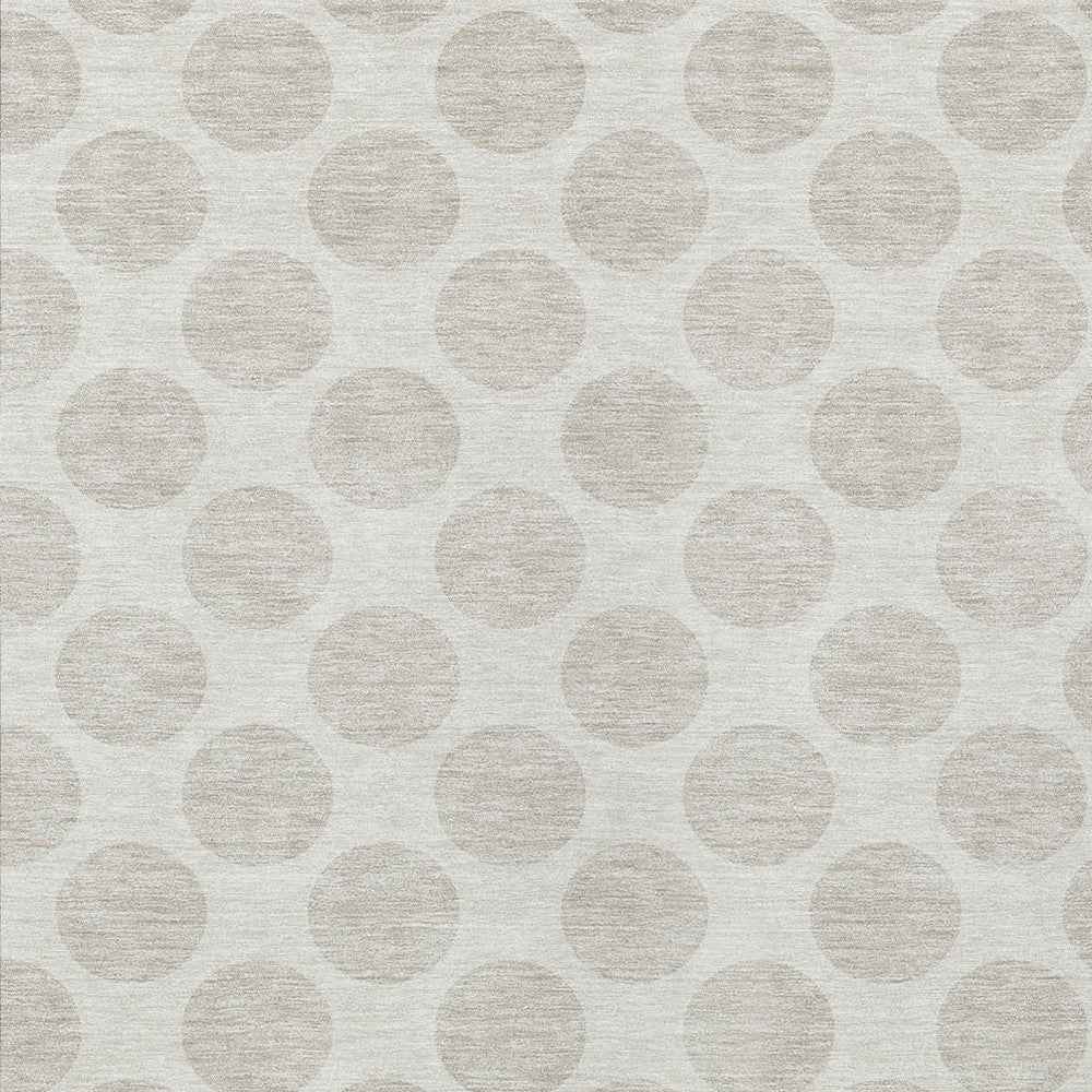 8' X 10' Ivory And Gray Polka Dot Washable Indoor Outdoor Area Rug