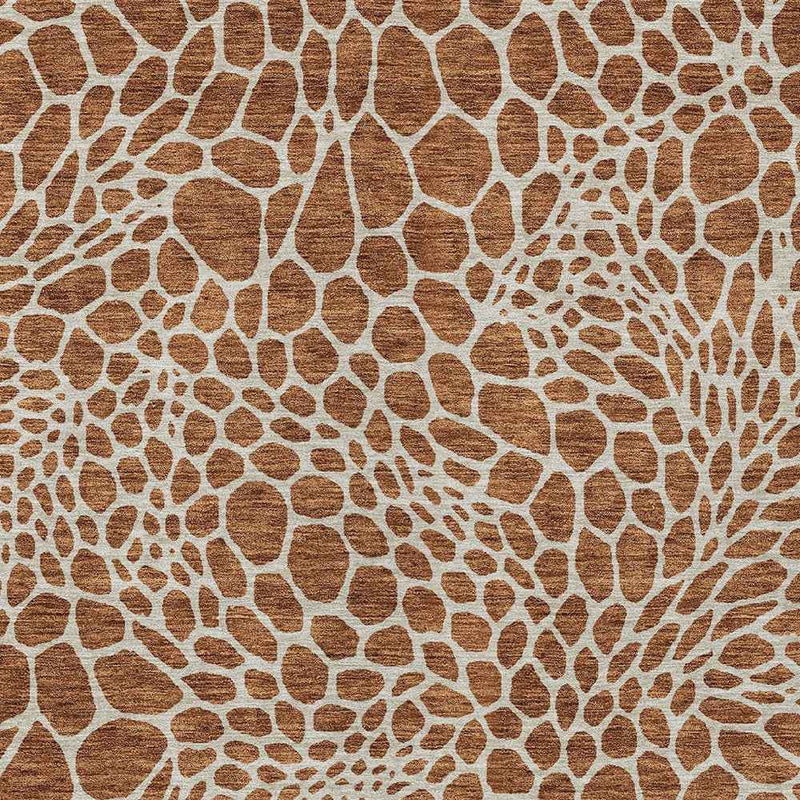 8' X 10' Brown And Beige Geometric Washable Indoor Outdoor Area Rug