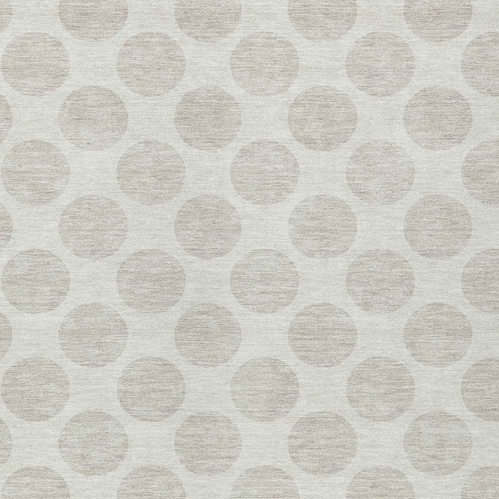9' X 12' Ivory And Gray Polka Dot Washable Indoor Outdoor Area Rug