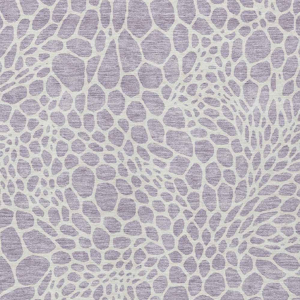 3' X 5' Lilac And Ivory Geometric Washable Indoor Outdoor Area Rug