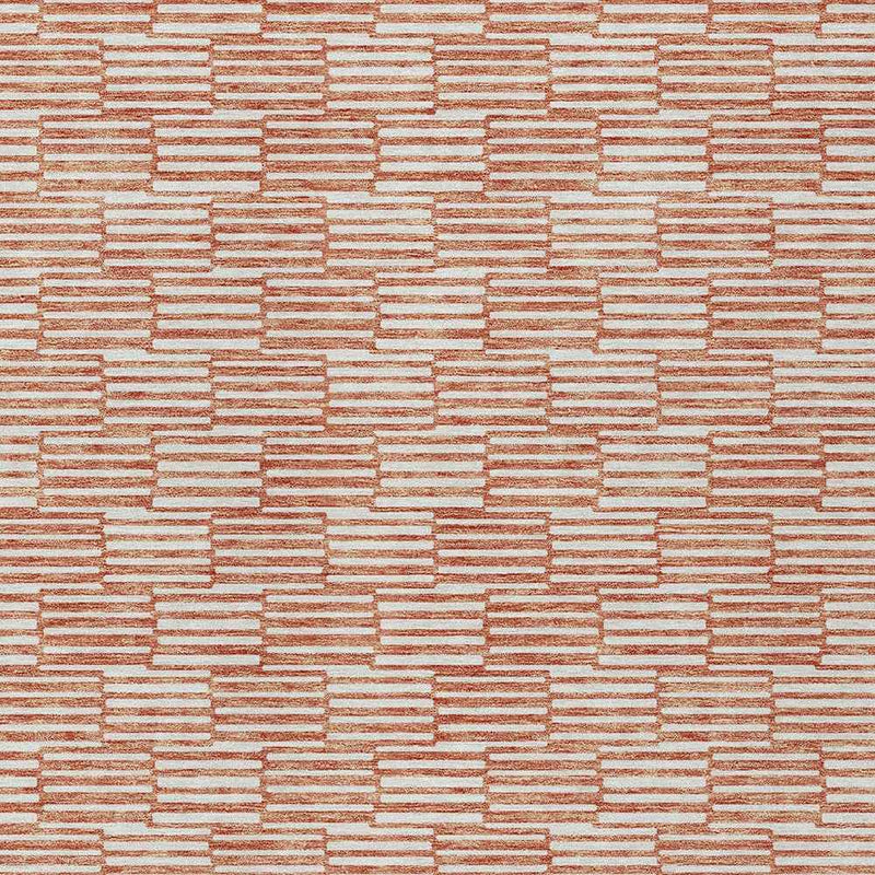 3' X 5' Salmon And Ivory Geometric Washable Indoor Outdoor Area Rug