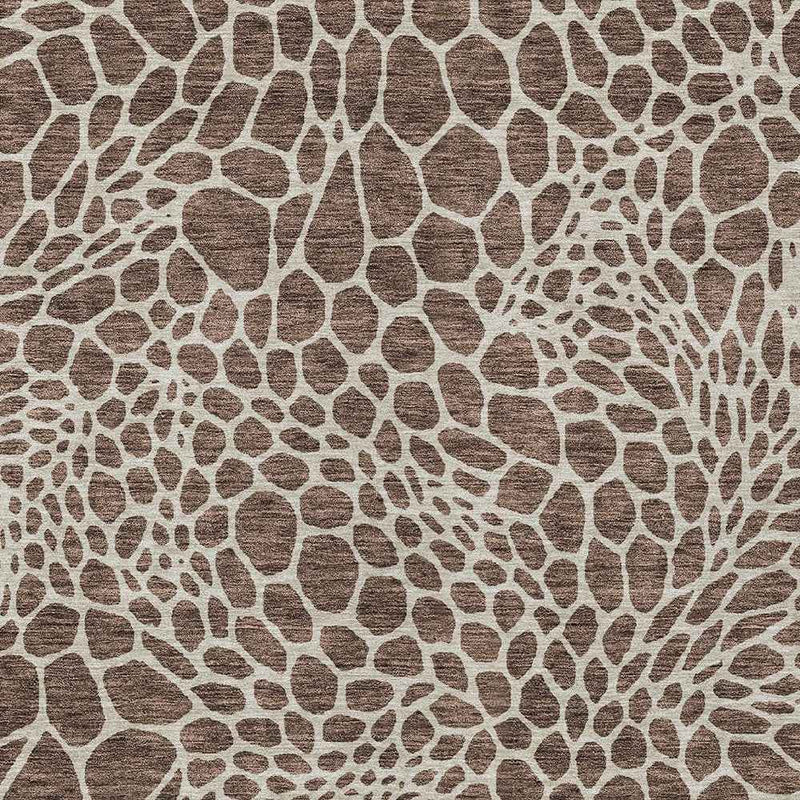 3' X 5' Brown And Beige Geometric Washable Indoor Outdoor Area Rug