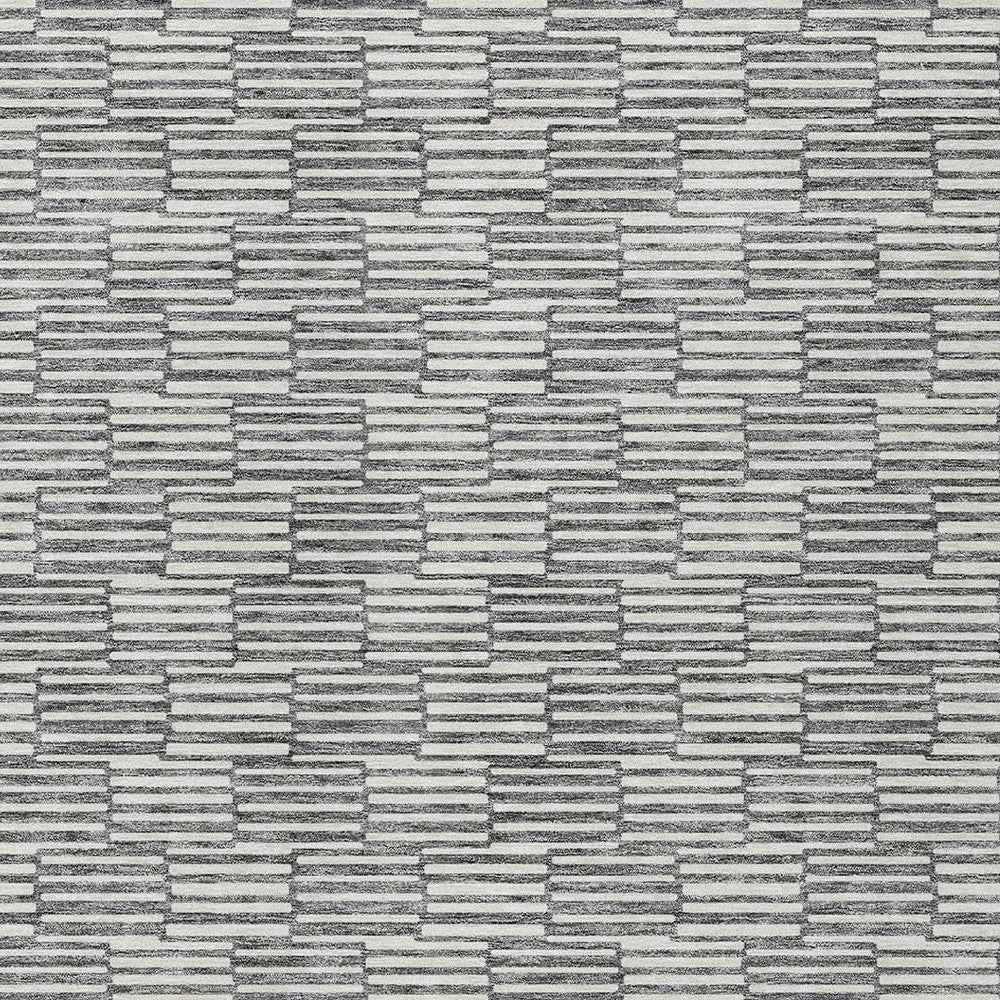 8' X 10' Gray And Ivory Geometric Washable Indoor Outdoor Area Rug