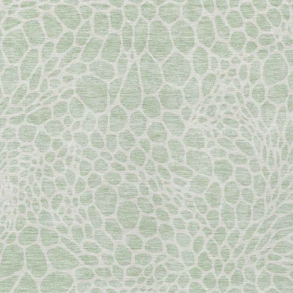 8' X 10' Mint Green And Ivory Geometric Washable Indoor Outdoor Area Rug