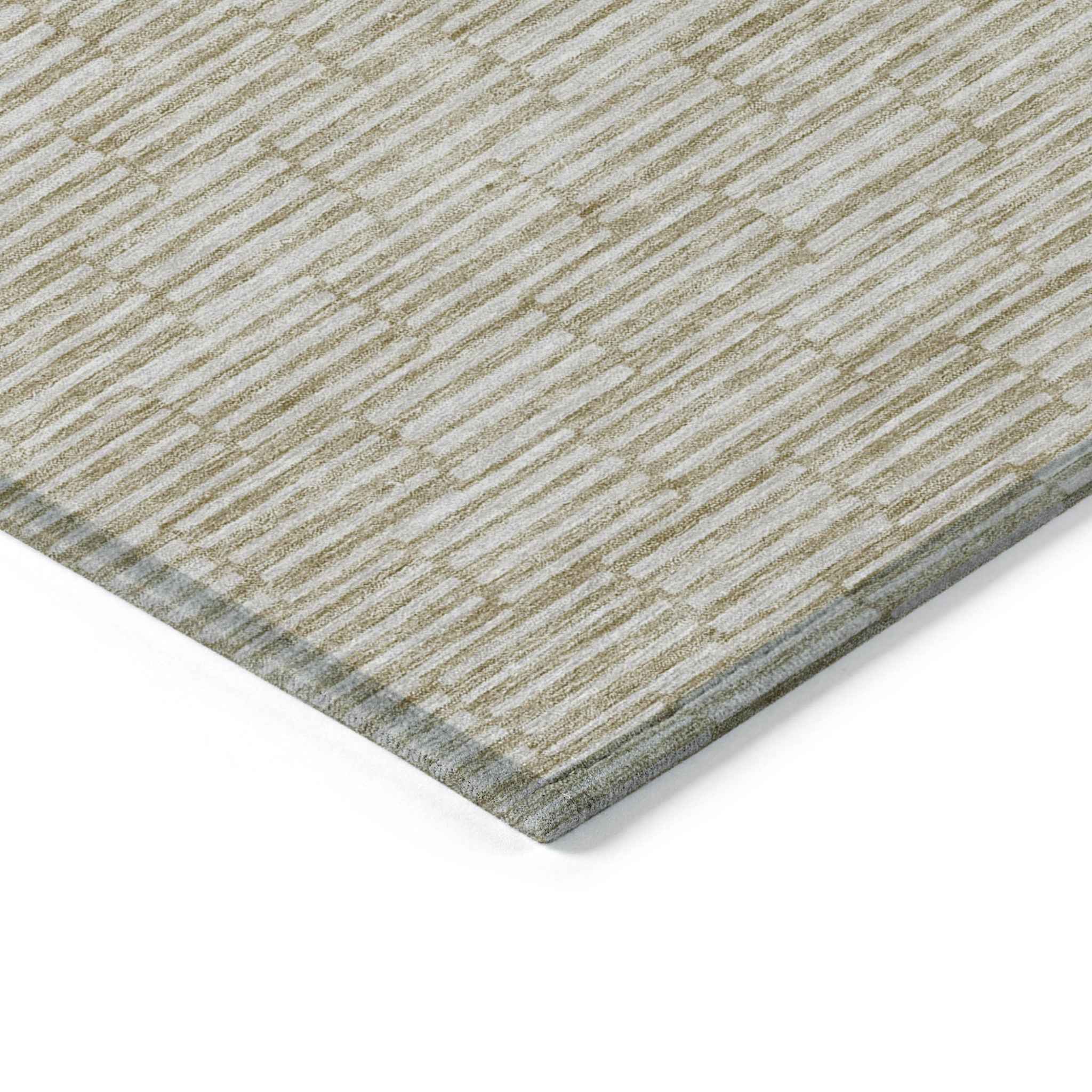 3' X 5' Beige And Ivory Geometric Washable Indoor Outdoor Area Rug