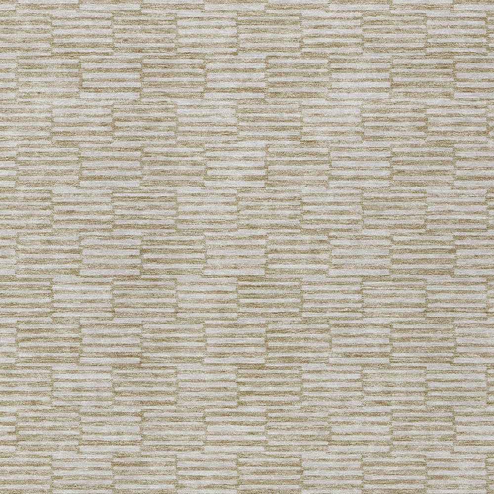 3' X 5' Beige And Ivory Geometric Washable Indoor Outdoor Area Rug