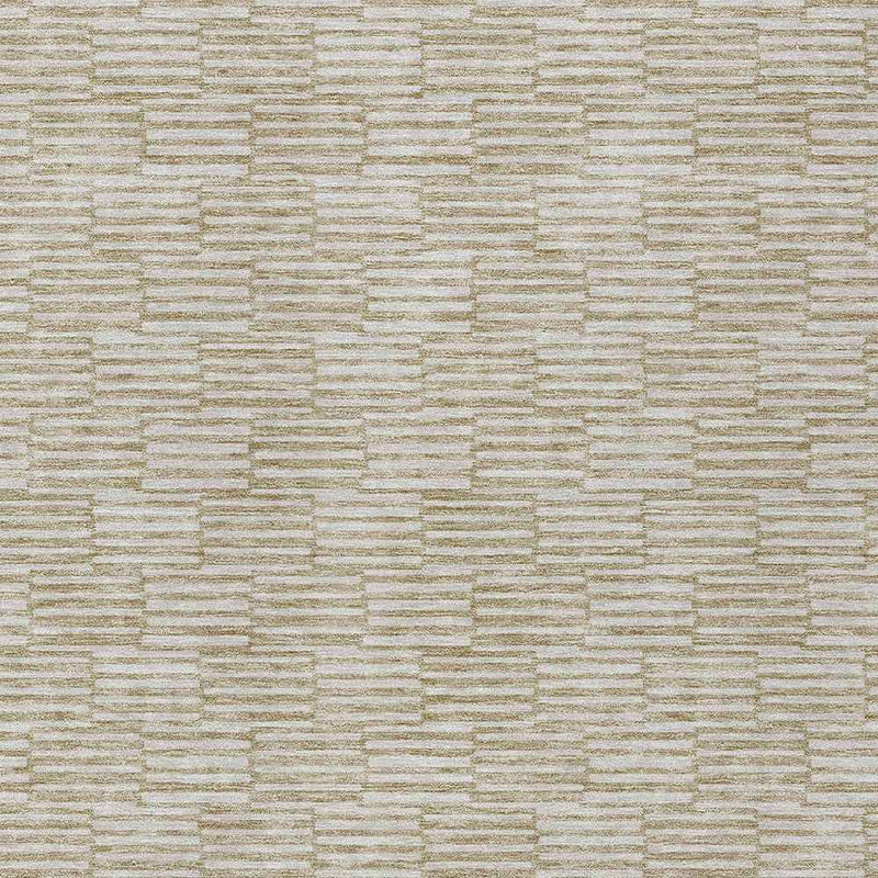 3' X 5' Beige And Ivory Geometric Washable Indoor Outdoor Area Rug
