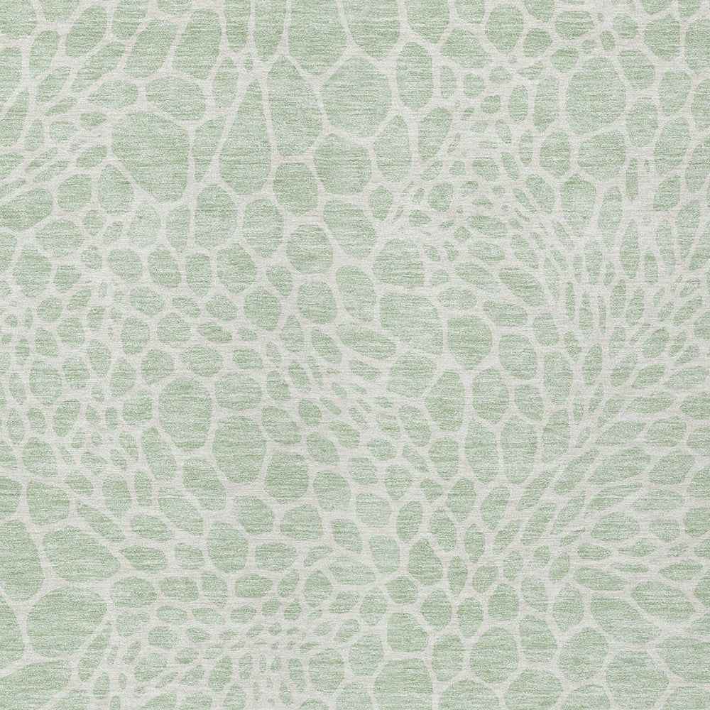 5' X 8' Mint Green And Ivory Geometric Washable Indoor Outdoor Area Rug