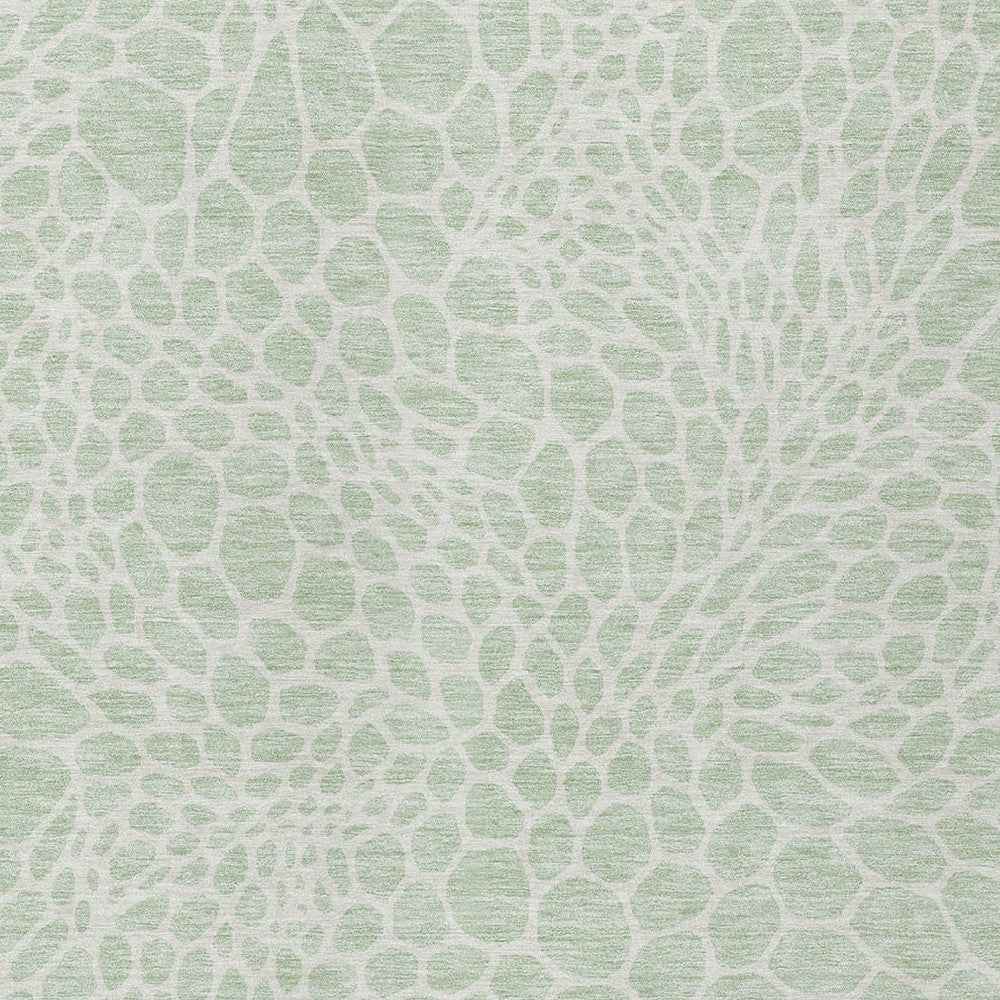 3' X 5' Mint Green And Ivory Geometric Washable Indoor Outdoor Area Rug