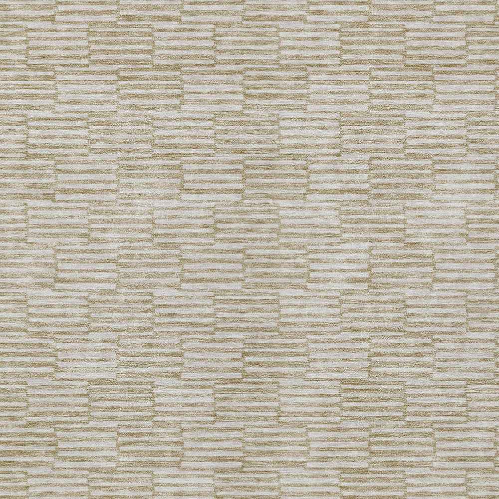 5' X 8' Beige And Ivory Geometric Washable Indoor Outdoor Area Rug