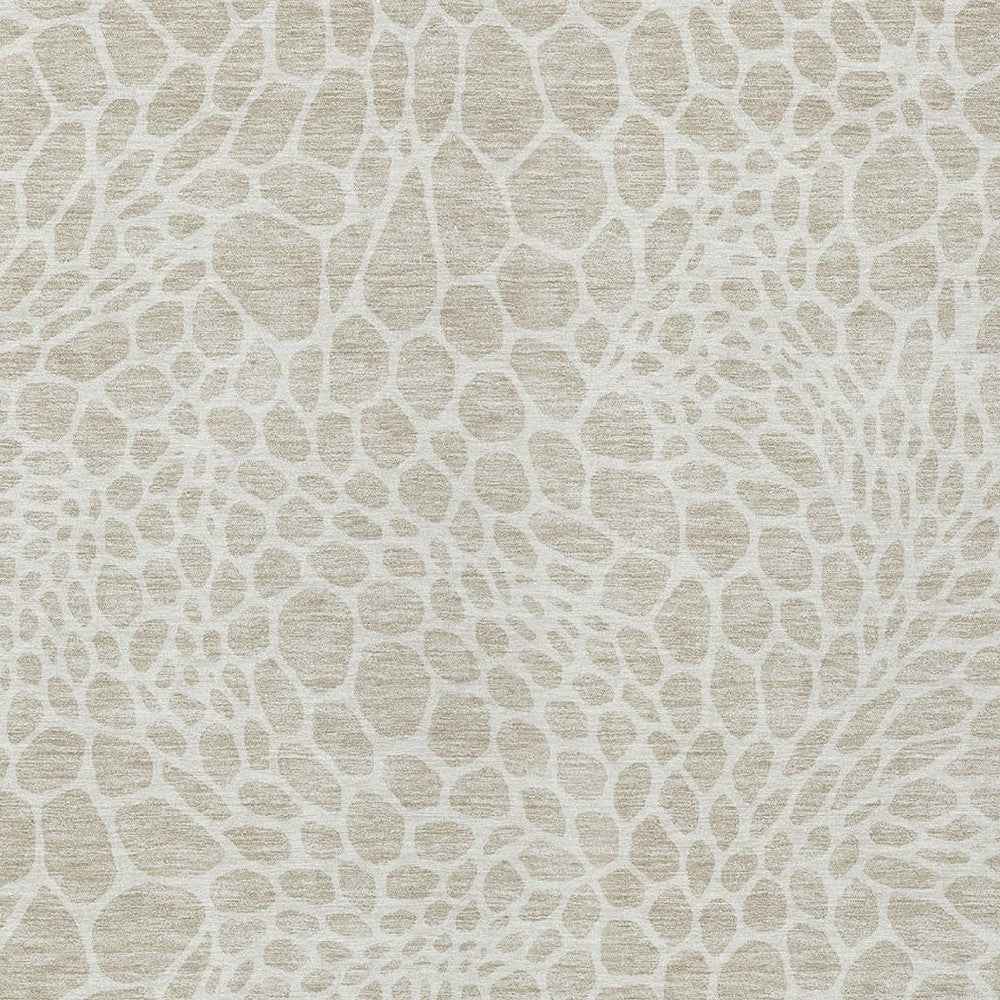 5' X 8' Beige And Ivory Geometric Washable Indoor Outdoor Area Rug