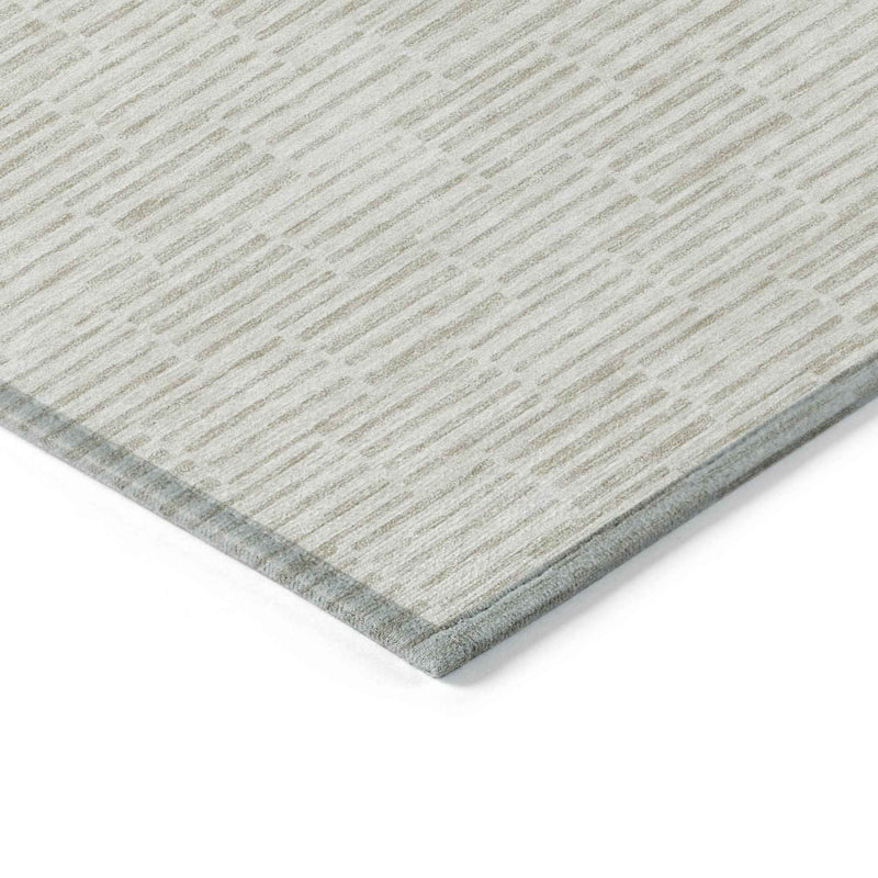 8' X 10' Ivory And Beige Geometric Washable Indoor Outdoor Area Rug