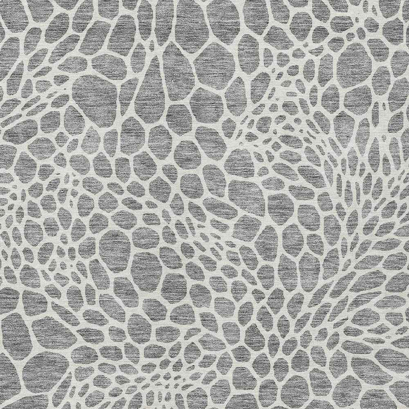 10' X 14' Gray And Ivory Geometric Washable Indoor Outdoor Area Rug