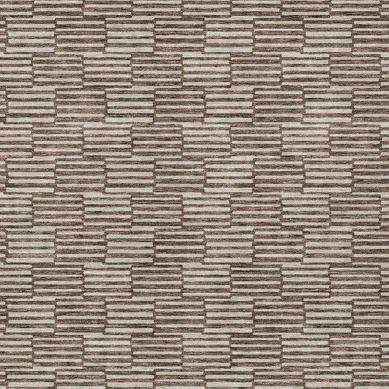 3' X 5' Brown And Beige Geometric Washable Indoor Outdoor Area Rug
