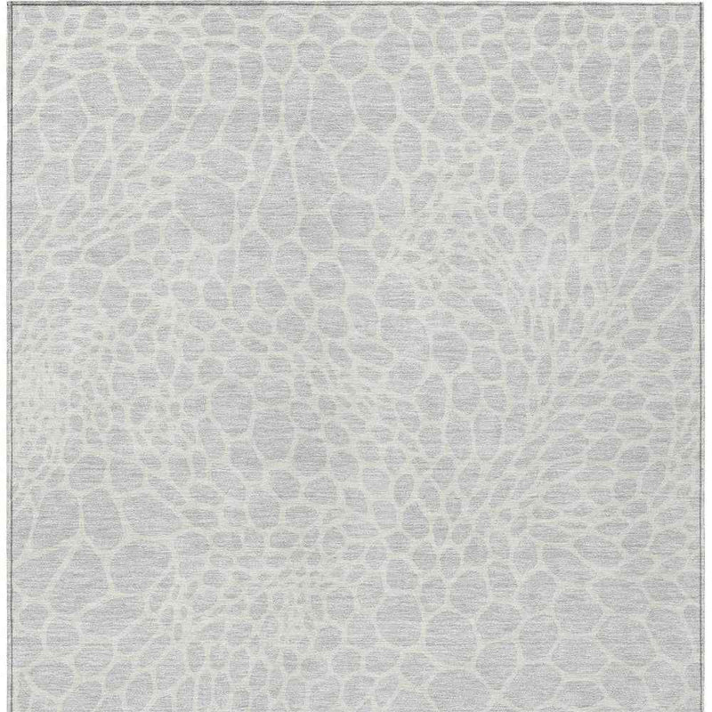 10' X 14' Silver And Gray Geometric Washable Indoor Outdoor Area Rug