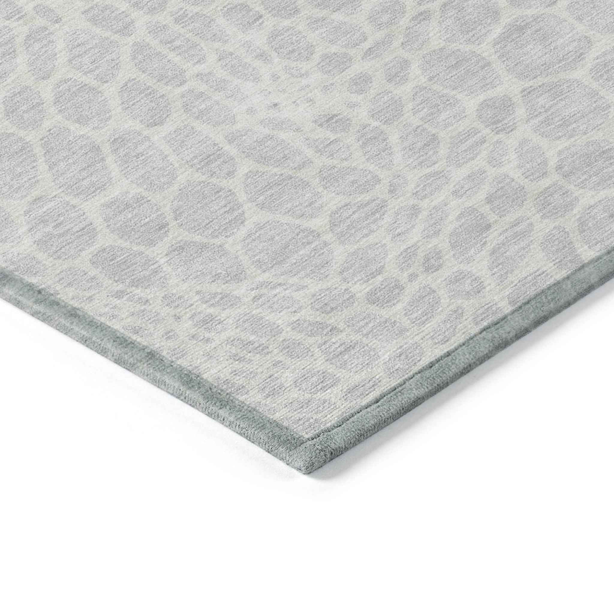 10' X 14' Silver And Gray Geometric Washable Indoor Outdoor Area Rug