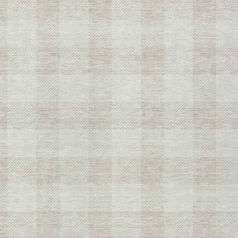 5' X 8' Ivory And Beige Plaid Washable Indoor Outdoor Area Rug
