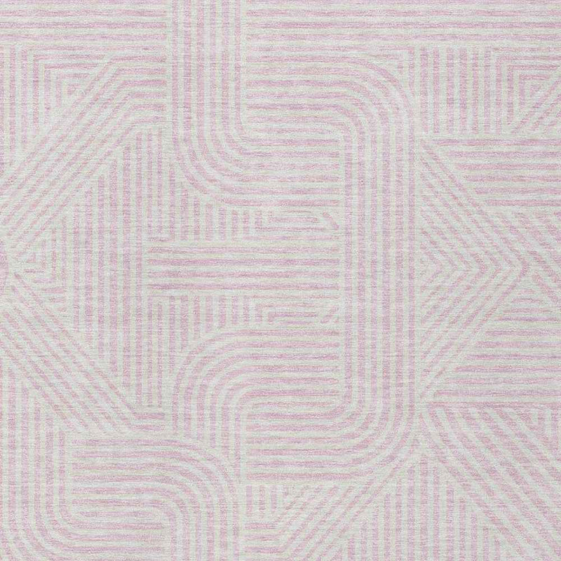 5' X 8' Pink And Ivory Abstract Washable Indoor Outdoor Area Rug