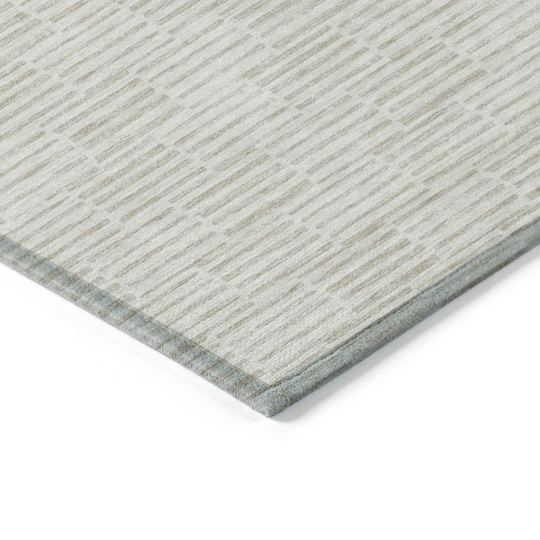 3' X 5' Ivory And Beige Geometric Washable Indoor Outdoor Area Rug