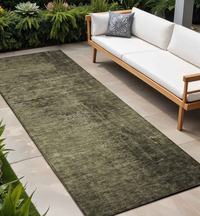 8' Runner Gray Abstract Washable Non Skid Indoor Outdoor Runner Rug