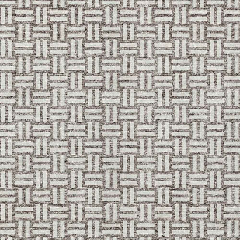 8' X 10' Taupe And Gray Geometric Washable Indoor Outdoor Area Rug