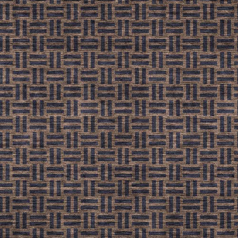 3' X 5' Chocolate And Black Geometric Washable Indoor Outdoor Area Rug