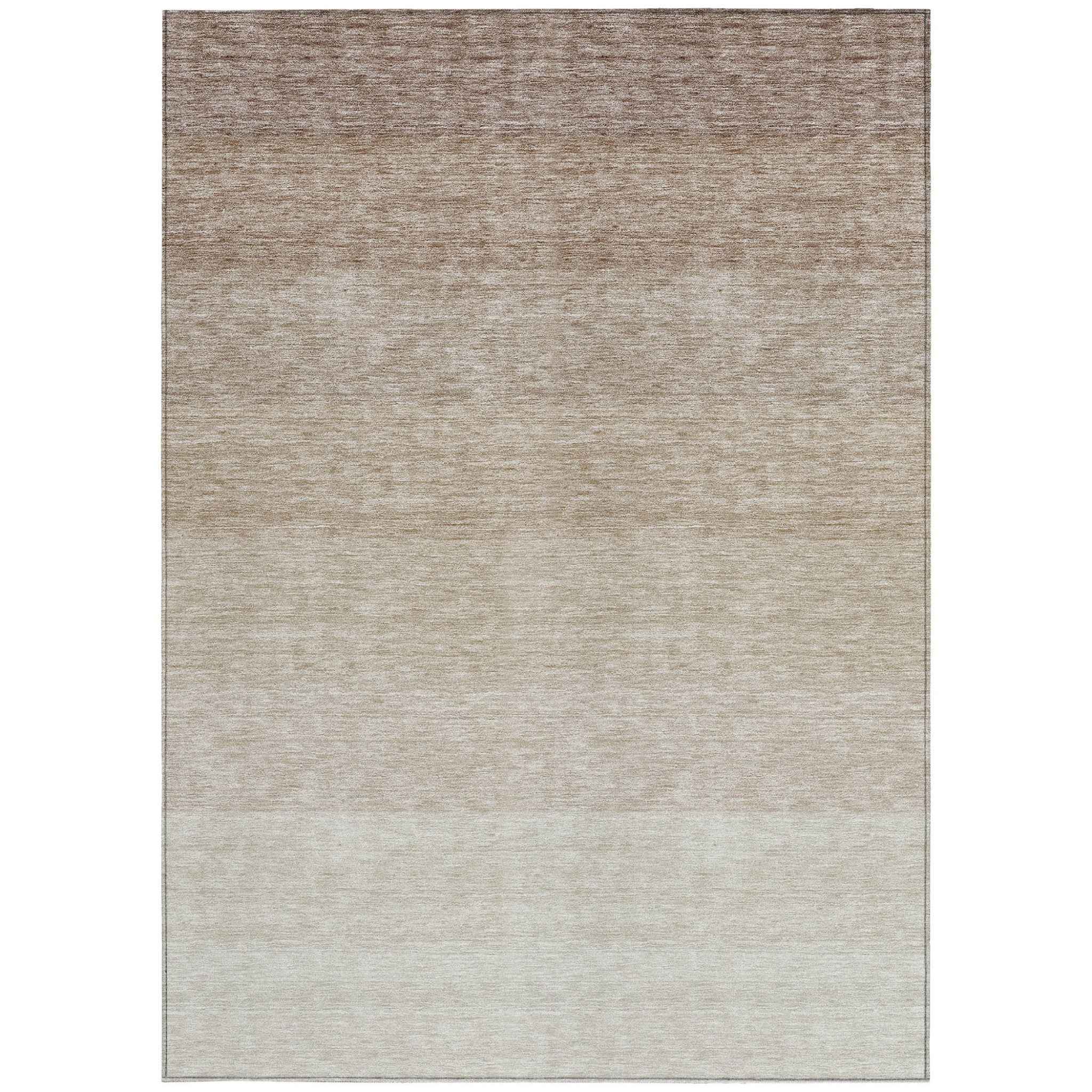 10' X 14' Beige And Ivory Ombre Washable Indoor Outdoor Area Rug