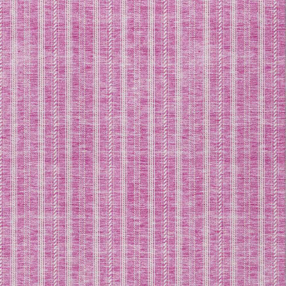 10' X 14' Blush And Ivory Striped Washable Indoor Outdoor Area Rug