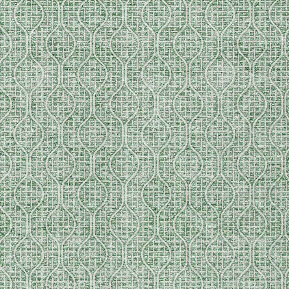 8' X 10' Sage And Gray Geometric Washable Indoor Outdoor Area Rug