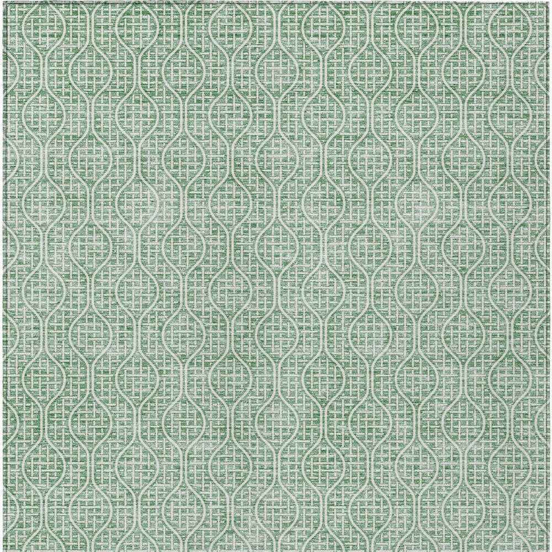 8' X 10' Sage And Gray Geometric Washable Indoor Outdoor Area Rug