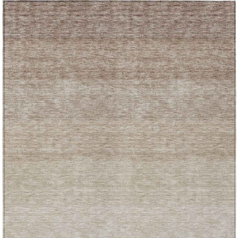 8' X 10' Beige And Ivory Ombre Washable Indoor Outdoor Area Rug
