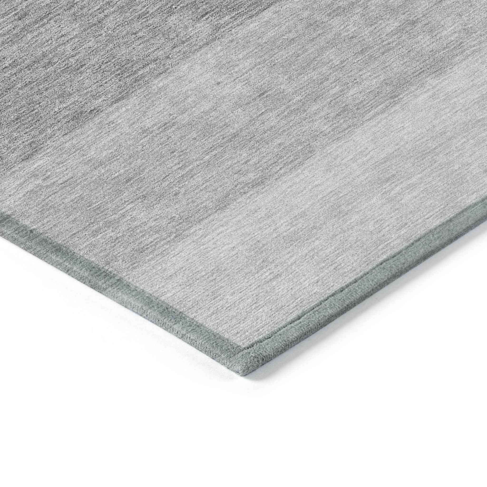 10' X 14' Black And Ivory Ombre Washable Indoor Outdoor Area Rug