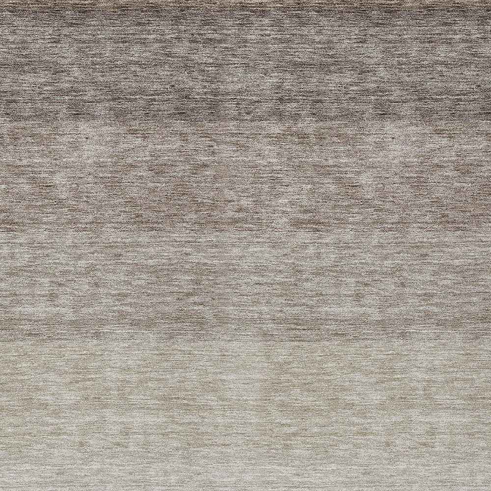 8' X 10' Brown And Ivory Ombre Washable Indoor Outdoor Area Rug